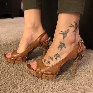 Guess tan high heels